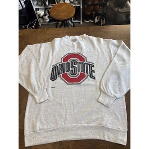 Vintage Ohio State University Crewneck Sweatshirt Mens College Made In USA Gray